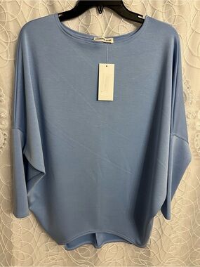 Charlotte Avery Light Blue Dolman Sleeve Women's Top